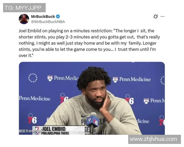 美记：恩比德因右膝酸痛缺席今天比赛，休赛期曾进行左膝手术